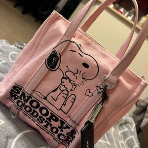 MARC JACOBS PEANUTS The Snoopy Cotton Canvas Mini Tote Bag Pink - NWT